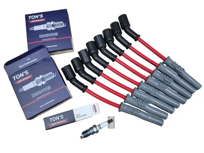 MSD 32819 CHEVY LS1 LS2 LS3 LS6 RACING WIRES & Ton's  IRIDIUM SPARK PLUGS Combo - Image 1 of 4