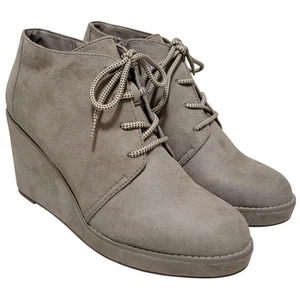 Carlos Santana Women Wills Wedge Heel Ankle Bootie Size US 9.5M Light Doe Grey - Picture 1 of 7