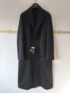 Emporio Armani Sequin 100% Virgin Wool Chester Coat Size 48 Black - Picture 1 of 5