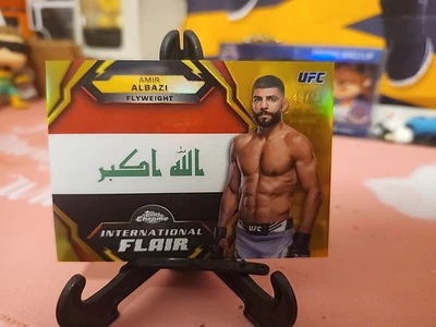 2024 Topps Chrome UFC International Flair Gold Refractor /50 Amir Albazi Sp  - Image 1 of 4