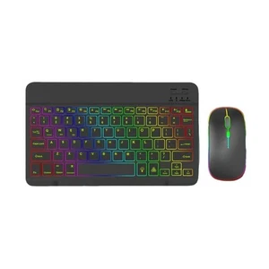 Ensemble clavier et souris rechargeable pour ipad design rétroéclairé portable - Photo 1/8