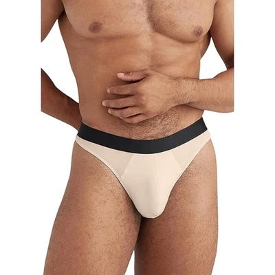 MeUndies Pouch Front Underwear Men's Medium Sand Dune Modal Stretch Thong GBO941 - Image 1 of 4