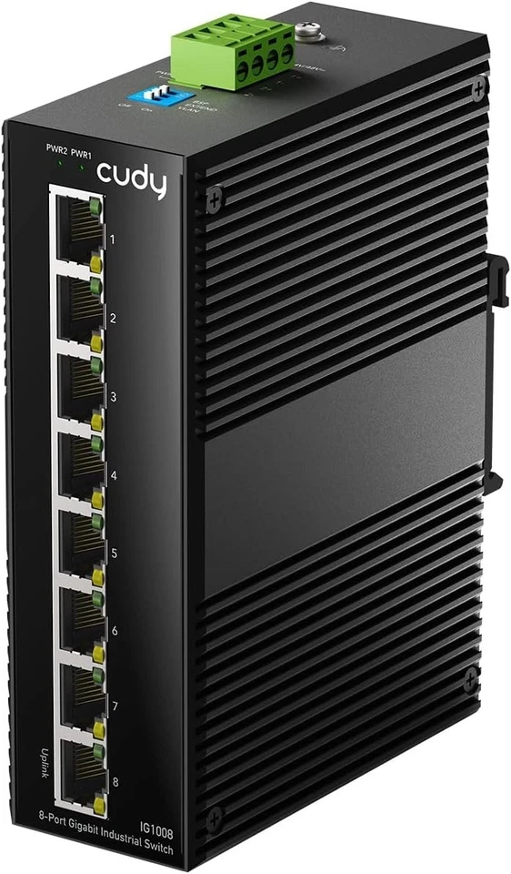 Industrial Grade 8 Port Gigabit Industrial Ethernet Switch DIN Rail IP40 - Image 1 of 1