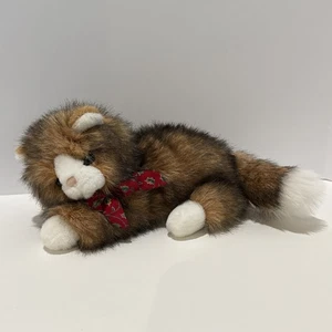 Vintage 1992 Nick and Noel 10” Plush Cat With Red Fabric Collar And Jingle Bells - Picture 1 of 9