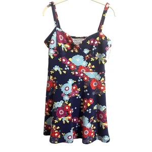 ModCloth Sleeveless Colorful Floral Boho Retro Style Sweetheart Mini Dress sz XL - Picture 1 of 7
