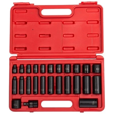 Sunex 3325 3/8" Drive 25-Piece SAE Master Impact Socket Set, 6-Pt STD/DP Sockets - Image 1 of 4