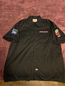 Dickies Mechanic Work Button Down Shirt Honda Racing Motorsports Patches Men  XL - Picture 1 of 9