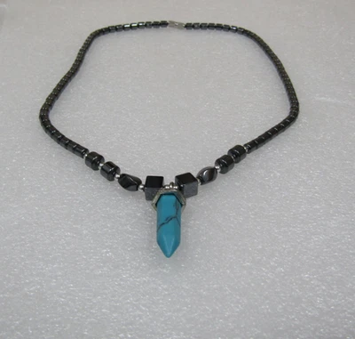 Collar de hematita negro para mujer hombre adolescente joyería vacaciones ideas de regalos 18 pulgadas Foto 1 de 4