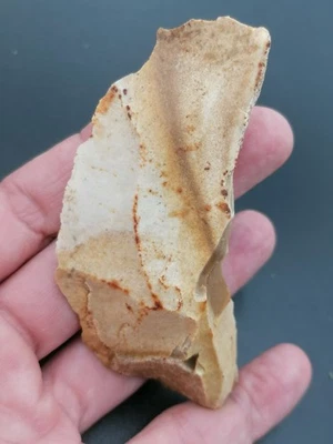 Neanderthal Middle Paleolithic France Mousterian backed knife in banded flint - Image 1 of 4