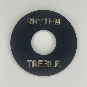 Guitar Black Rhythm Treble Ring LP Toggle Switch Plate Embossed Washer - Picture 1 of 3