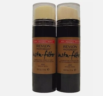 NEW 2 PACK REVLON Photoready Insta-Filter Foundation 450 MOCHA *SEALED* - Image 1 of 2