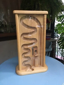 80er Labyrinth Spiel MARMORLAUFBAHN; Wende Massivholz Spielzeug Waldorf RAR Michaud - Bild 1 von 7