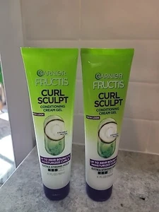 Lot of 2 Garnier Fructis Curl Sculpt Conditioning Cream Gel Coconut Water New! - Picture 1 of 5
