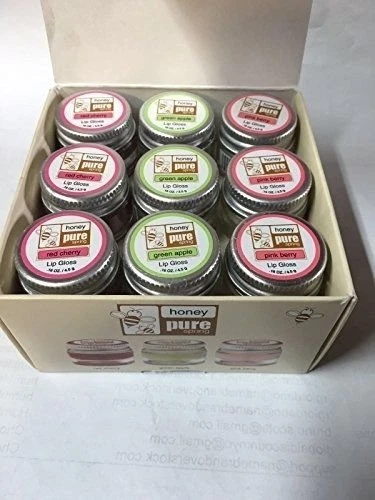 Brillo de labios Honey Pure Spring, 6 cereza roja, 6 manzanas verdes, 6 bayas rosadas 18 piezas Foto 1 de 1