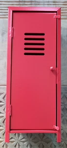 Mini-Spindschrank Schrank Aufbewahrung Metall Rot (H 32 cm, B 13 cm, T 9,8 cm) - Bild 1 von 7