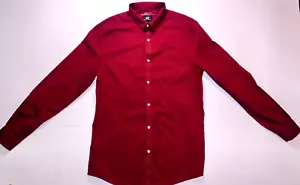 H&M Men's Large/Maroon/ Slim Fit/ Button-Down/Long Sleeve Dress Shirt - Picture 1 of 2