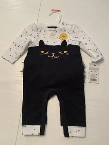 NWT Baby Girls Cat and Jack Halloween Long Sleeve One Piece NB Tutu on Back - Picture 1 of 7