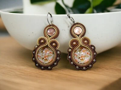 Ohrringe Technik soutache Kunsthandwerk , - Bild 1 von 4