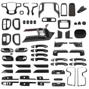 ?? For Silverado 2019-2021 Carbon Fiber Interior Dashboar Panels Set Cover Trims - Picture 1 of 58