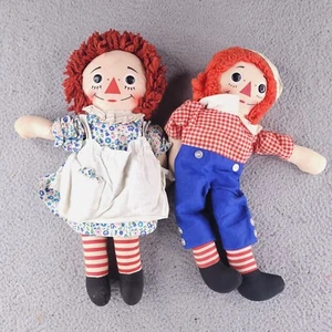 Vintage Raggedy Ann & Andy Puppen 1970er Knickerbocker 15" - alles Original SET - Bild 1 von 10