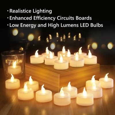 Battery Operated Flameless LED Tealight Candle Flickering Tea Lights Fake Candle - Image 1 of 4