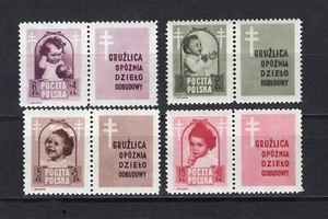 POLAND 1948 ANTI TUBERCULOSIS SET WITH TABS SCOTT B59-B62 PERFECT MNH (IX) - Picture 1 of 1