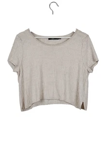 Sportsgirl Cropped Short Sleeve Top Womens Size L - Picture 1 of 6