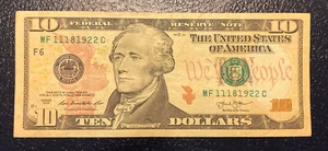 November 18th 1922 Birthday Anniversary Bill $10 US Dollars FRN. **L@@K**. - Picture 1 of 2