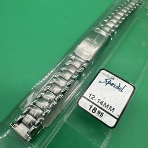 Vintage NOS Speidel  Stainless Bracelet Silver Tone Watch Band Women 12-14mm - Picture 1 of 8