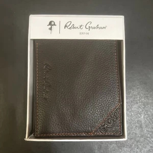 ROBERT GRAHAM MENS BI-FOLD LEATHER WALLET BROWN [RG208254] NIB - Picture 1 of 9