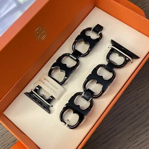 NEW✅ Tory Burch Black Double T Link Bracelet Apple Watch Strap 38mm-40mm TBS0032 - Picture 1 of 3