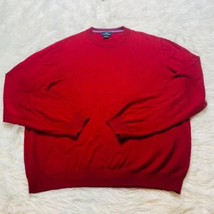 Brooks Brothers 346 maglione uomo grande misto cashmere rosso girocollo pullover - Foto 1 di 12