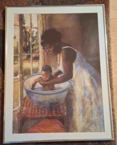 Washing Baby Framed African-American Art Print - Picture 1 of 4