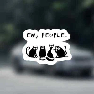 Funny Cat Lover Vinyl Decal for Cars, Laptops, Luggage, & More - 4.25" x 5.9" - Picture 1 of 5