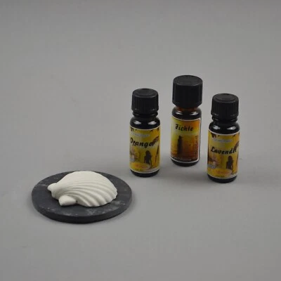 Keramik-Duftstein Muschel auf Schieferplatte, für Duftöle - Bild 1 von 3