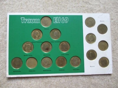 Fußball WM Mexico 1970 Shell Münzen Medaillen Traumelf 1969 vintage Traumelf 69 - Bild 1 von 2