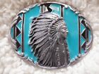 GREAT SPIRIT 1990 SISKIYOU J-92; Made in the USA Inlaid Pewter Belt Buckle; VG
