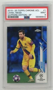 PSA 9 2019-20 Topps Chrome UEFA Champions League Sapphire #1 Lionel Messi SP - Bild 1 von 2