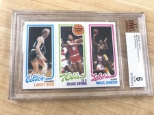 1980-81 Topps Basketball #6 Larry Bird #139 Magic Johnson RC Julius Erving BVG 6