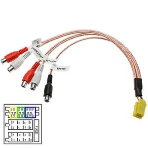 Line Out Adapter Cable Car Radio 5 Rca Subwoofer Mini Iso Fits for Audi - Picture 1 of 3