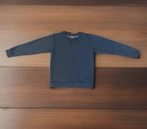Hanes Sweatshirt Boys SIZE L Blue Crewneck V-Notch Long Sleeve Cotton-Poly - Picture 1 of 4