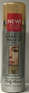Lot of 2 Sally Hansen Anti Aging Airbrush Makeup - Nude Tan 1.0 oz collectible - Picture 1 of 2