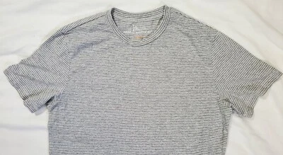 Marc Anthony Slim Fit Natural Stretch Gray Stripe Short Sleeve Crew Neck T-Shirt - Image 1 of 4