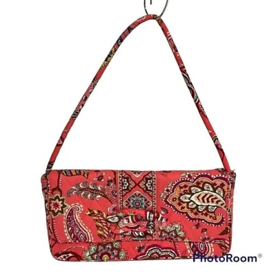 Vera Bradley Knot Just A Clutch Shoulder Handbag Call Me Coral Retired  - Image 1 of 4