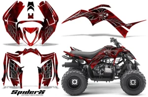 KIT DE GRÁFICOS YAMAHA RAPTOR 90 2016-2022 CREATORX CALCOMANÍAS PEGATINAS ROJO ARAÑA - Imagen 1 de 1