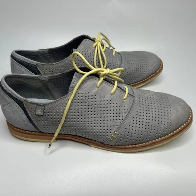Zapatos de vestir Oxford perforados de gamuza de cuero gris para mujer Ahnu con cordones talla 10,5 Foto 1 de 4