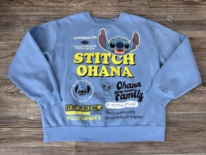 Disney Lilo & Stitch Ohana Blue Graphic Crewneck Sweatshirt, Women's/Juniors XL - Picture 1 of 12