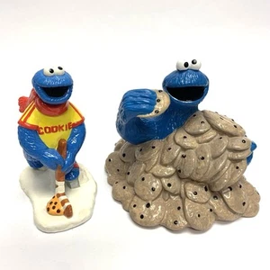 Cookie Monster: Piggy Bank & Hockey Figurine *Sesame Street Muppets Henson - Picture 1 of 14