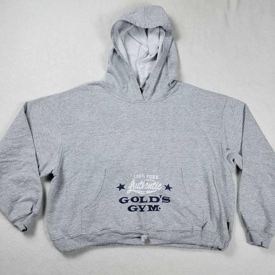 Sudadera con Capucha Gimnasio Dorada De Colección Para Mujer Talla Grande Gris Recortada Hecha en EE. UU. Foto 1 de 4