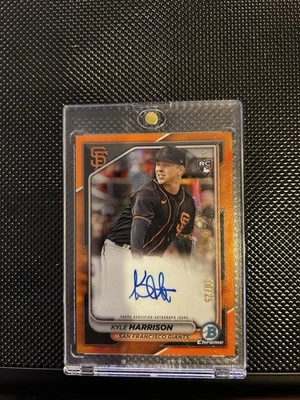 2024 Bowman Chrome ORANGE KYLE HARRISON AUTO /25 - Image 1 of 2
